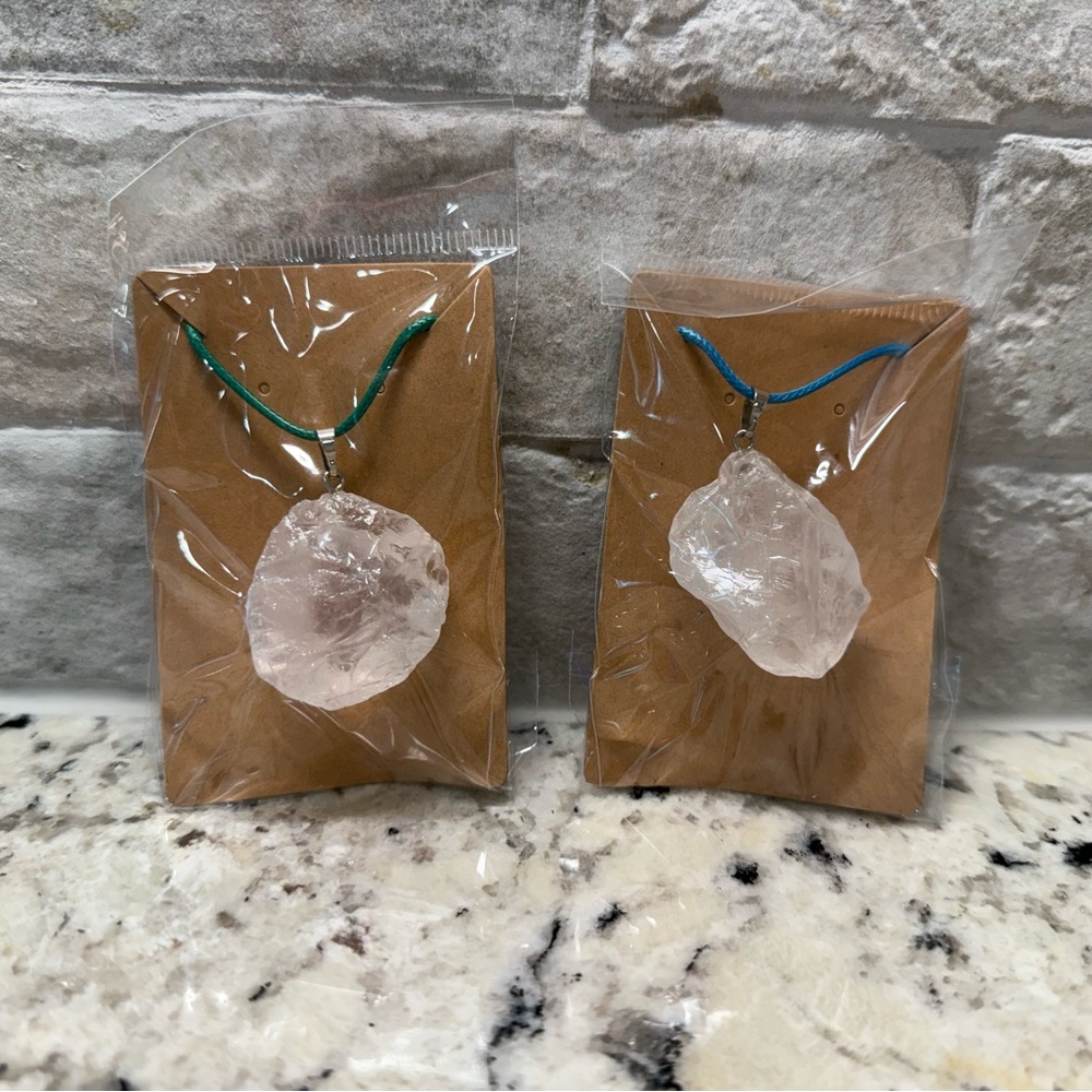 Handmade Quartz Crystal Pendant Necklace NIP - choose 1